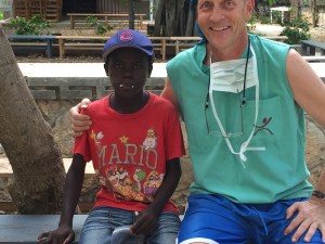 Dr. Stephen N. Doran Memorial with a young boy